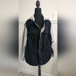 Torrid Black and Gray Hooded Jacket 4 / 4X